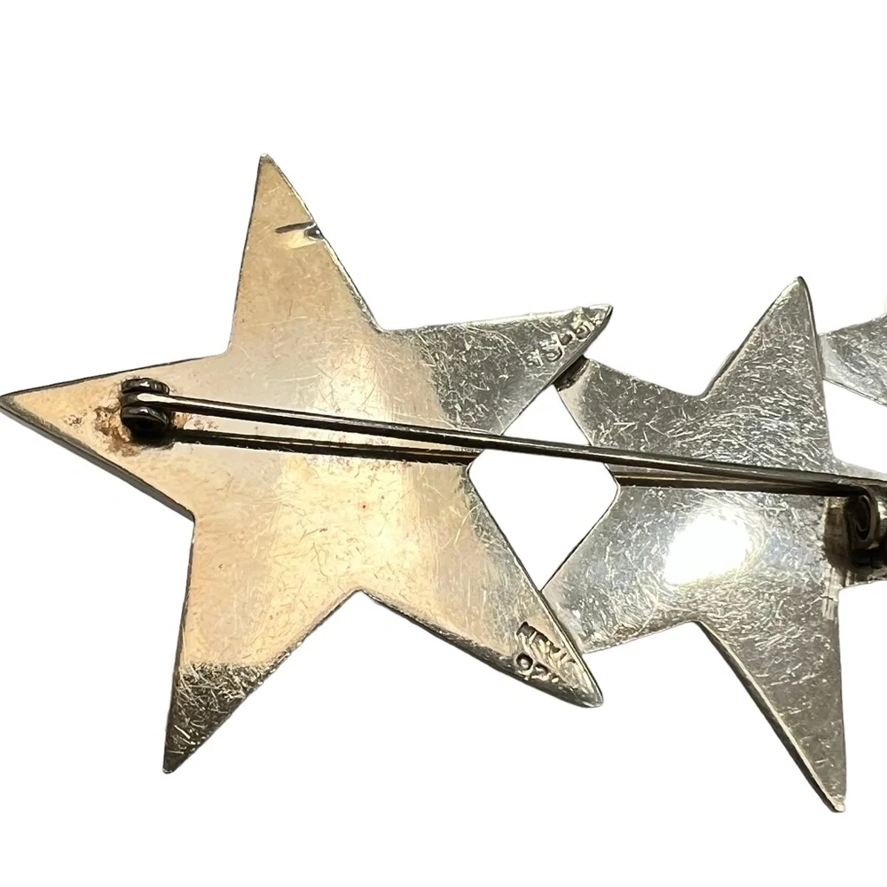 STERLING SILVER SHOOTING STARS STATEMENT BROOCH